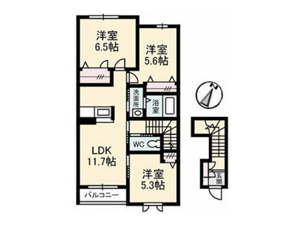 グリーンヒルズＤ棟の物件間取画像